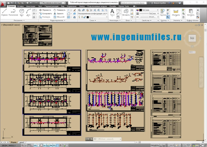 Project of water supply and sewerage of a multi-storey