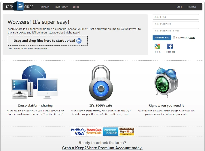Keep2Share.cc pro PREMIUM account 30 days