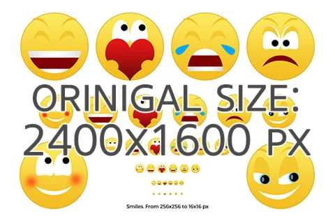 Смайлики. 6 штук. PNG.