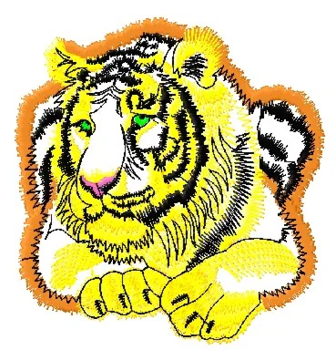 Машинная вышивка Тигр