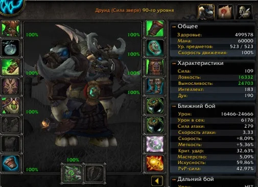 Ферал Друид(м), Pandawow x100