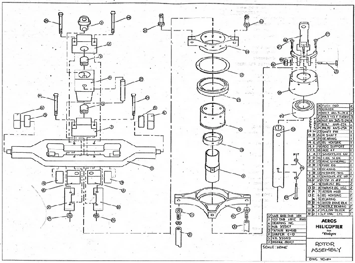 You Aviator. Drawings of helicopter Aeros.