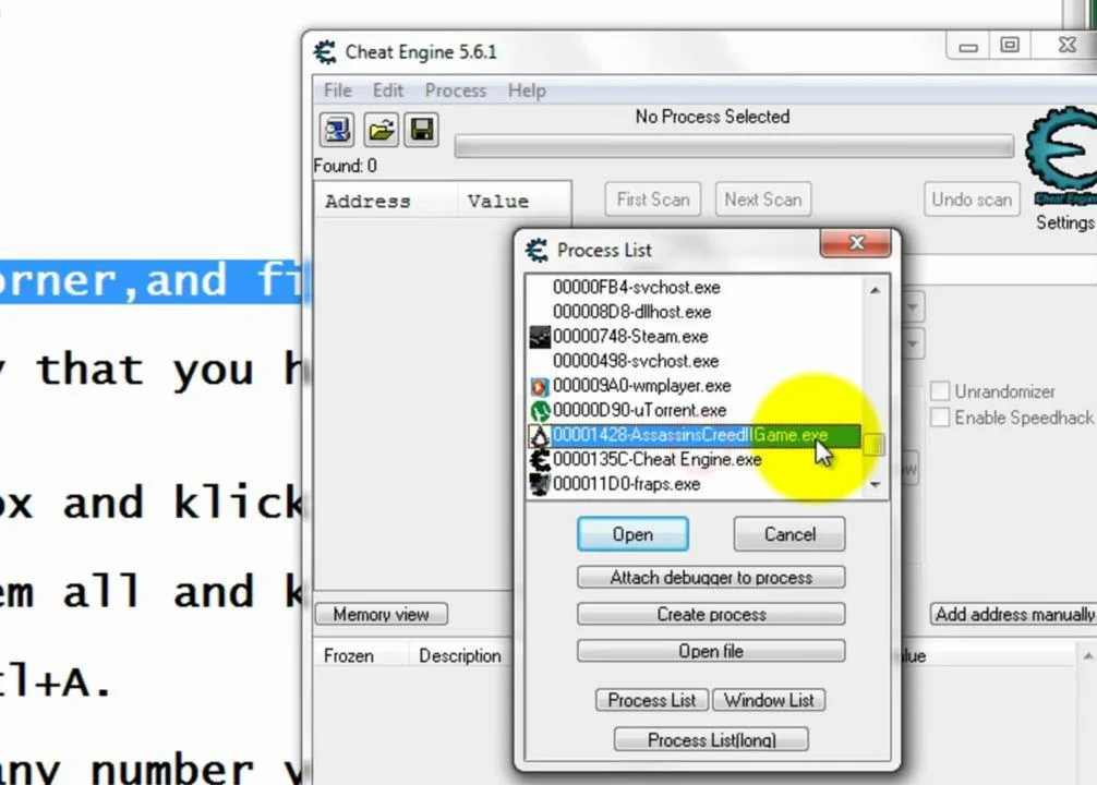 Assasin`s Creed: Таблица для Cheat Engine - Ubisoft_hac