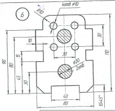 плоский контур и лекальная кривая вариант 6