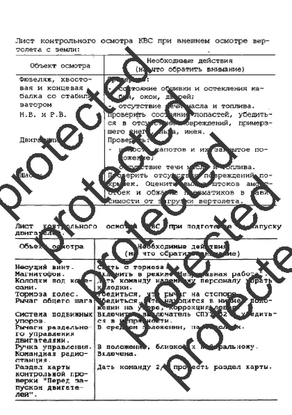 Листы контрольного осмотра Ми-8мтв1 (КВС и 2П)