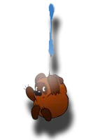 Винни пух летающий за курсором.