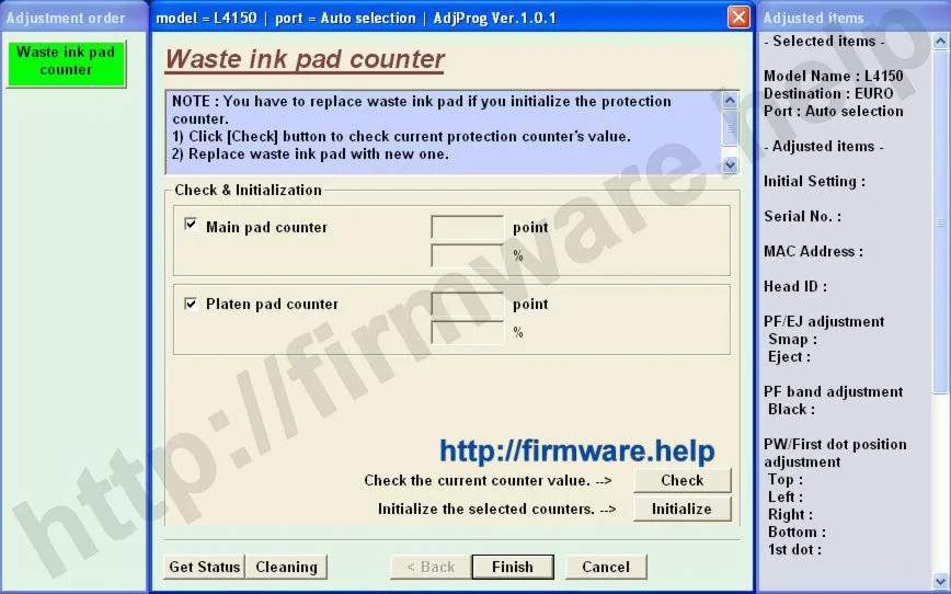 Epson L4150, L4160 Adjustment Program