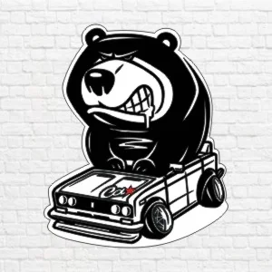 Медведь на жигулях в векторе
