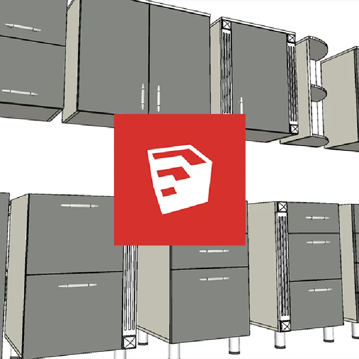 Dynamic components of kitchen sections for SketchUp