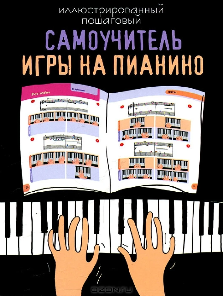 Illustrated step-by-step tutorial on piano playing