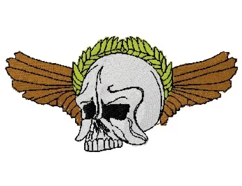 Машинная вышивка Череп с крыльями