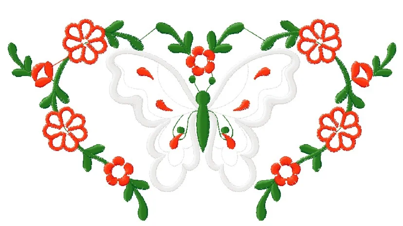 Машинная вышивка Бабочка