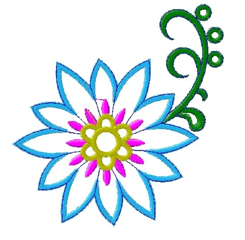 Машинная вышивка  Цветок