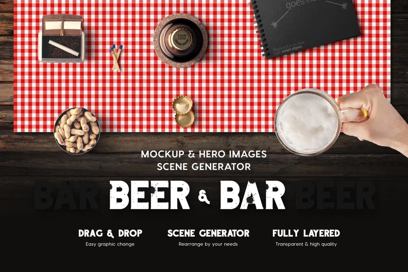 Beer & Bar Mockup & Hero Images Scene Generator