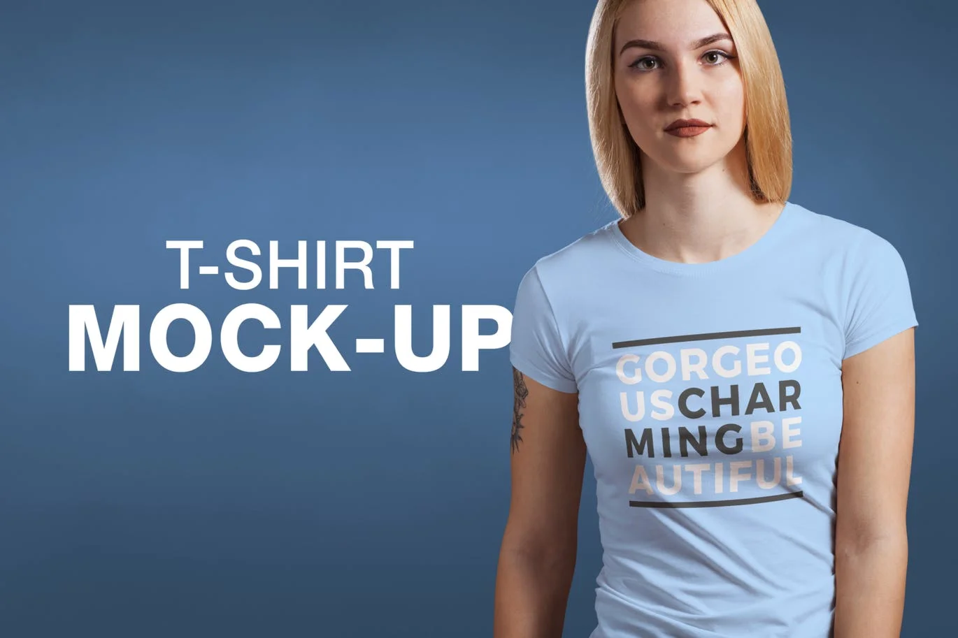 Crew Neck T-shirt Mock-up Female Version