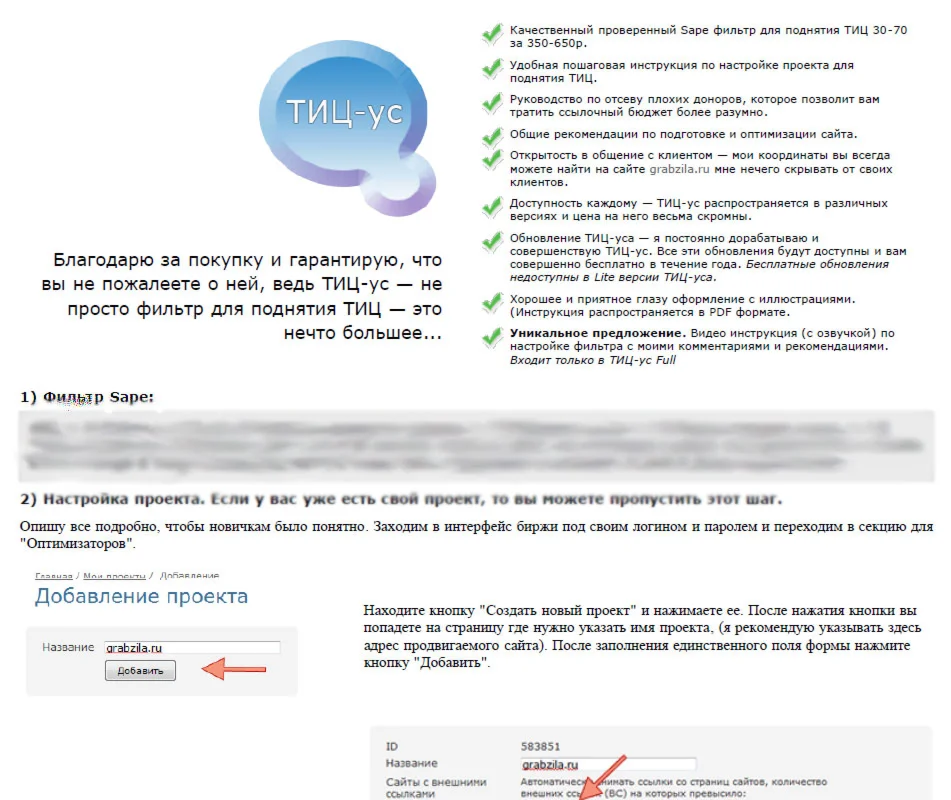 ТИЦ-ус Lite — пошаговая инструкция по поднятию ТИЦ 70