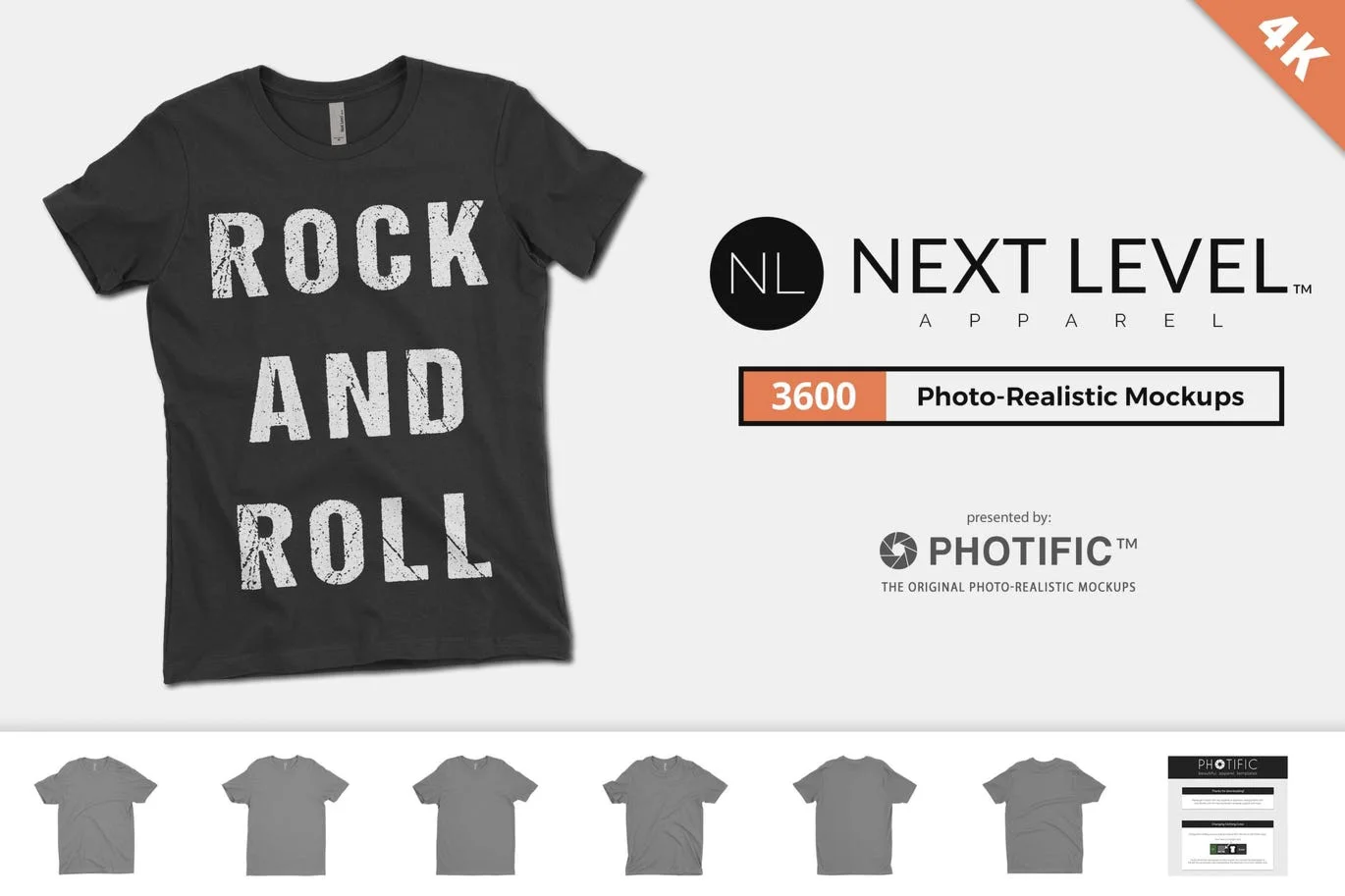 Next Level 3600 Crew-Neck T-Shirt Mockups