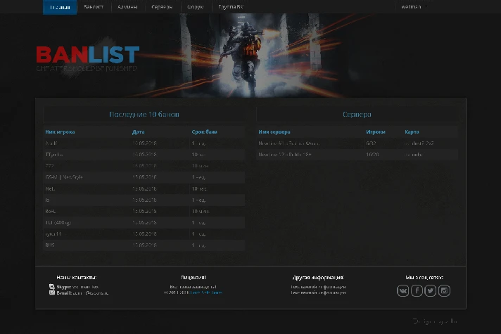 Template DarkBlue for CS: Bans
