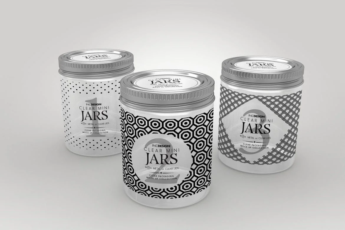 Clear Jars with Metal or Clear Lids