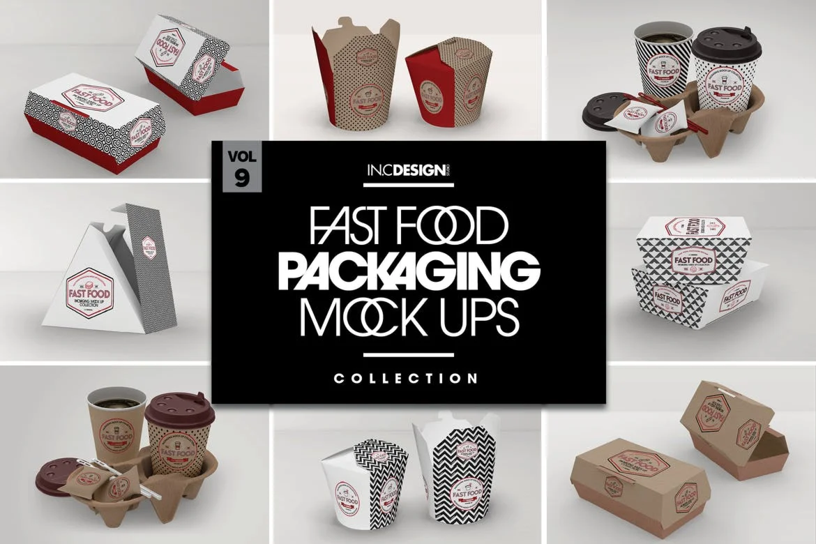 Fast Food Boxes Vol.9: Take Out Packaging Mockups