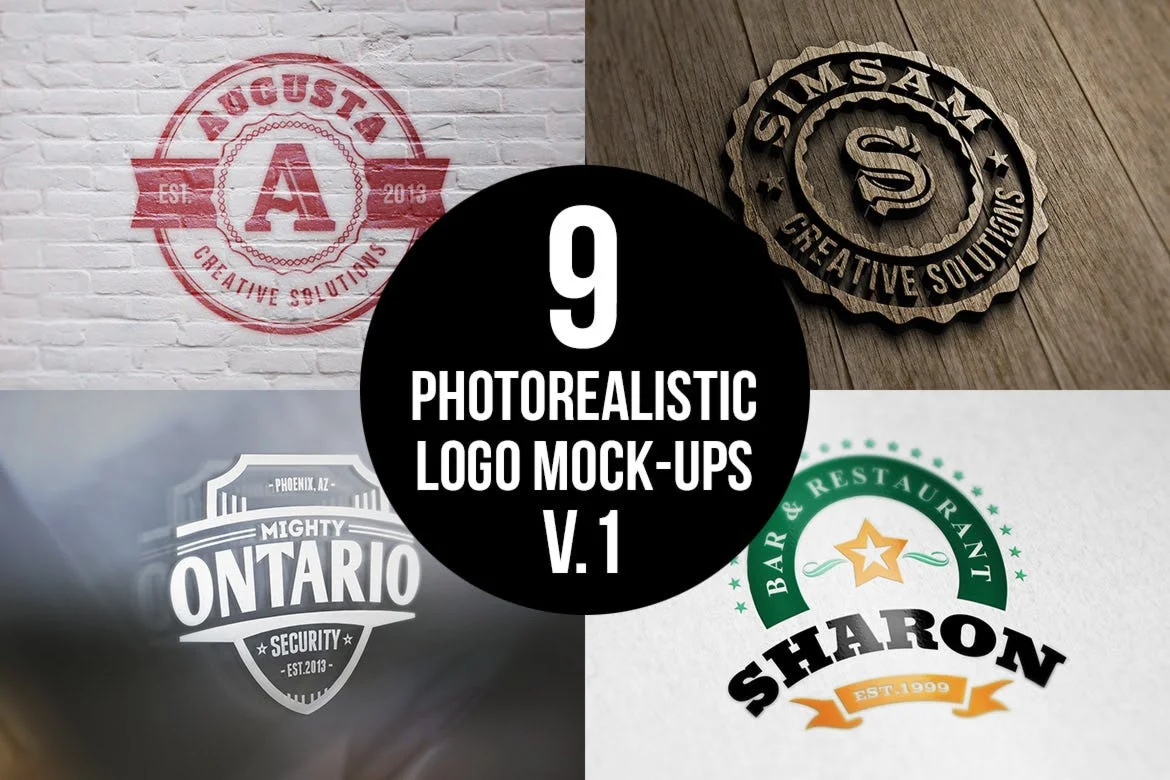 Photorealistic Logo Mock-Ups Vol.1