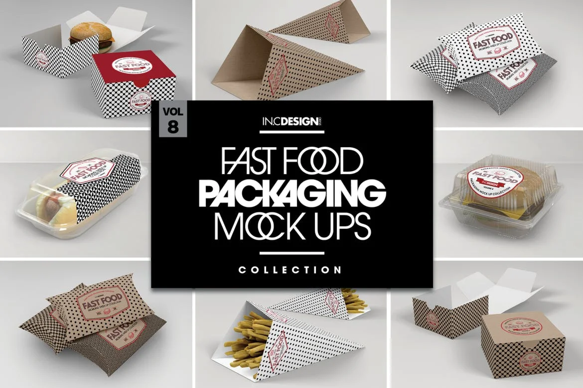 Fast Food Boxes Vol.8: Take Out Packaging Mockups