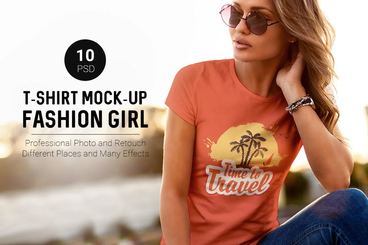 T-Shirt Mock-Up Fashion Girl