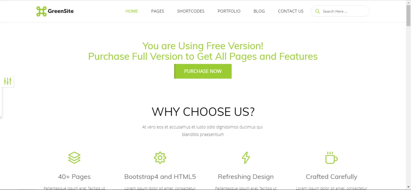Шаблон сайта на HTML и CSS