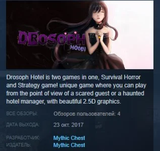 Drosoph Hotel STEAM KEY REGION FREE GLOBAL
