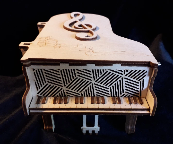 Piano music box DXF CDR vector model for laser cut cnc