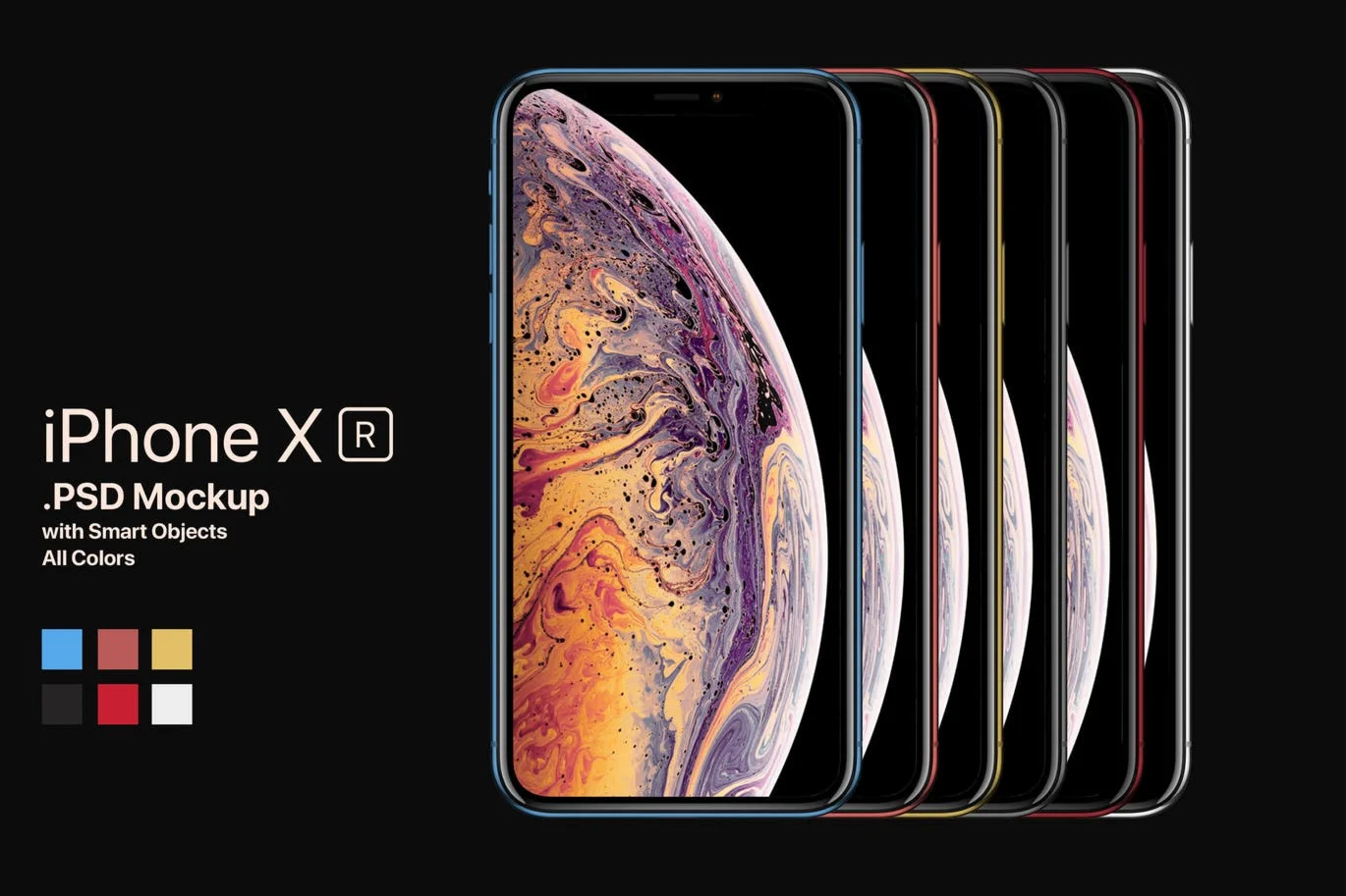 New iPhone XR Mockup All Colors