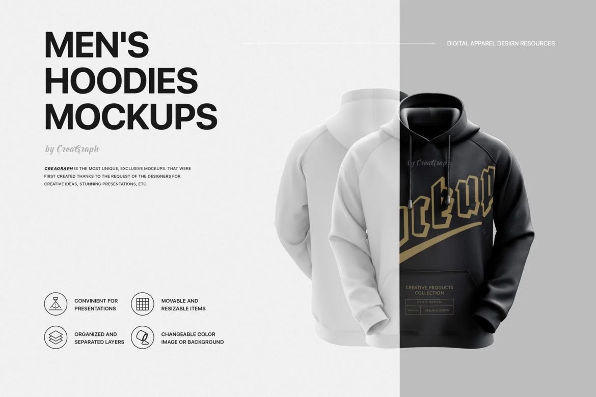 Mans Hoodies Mockups