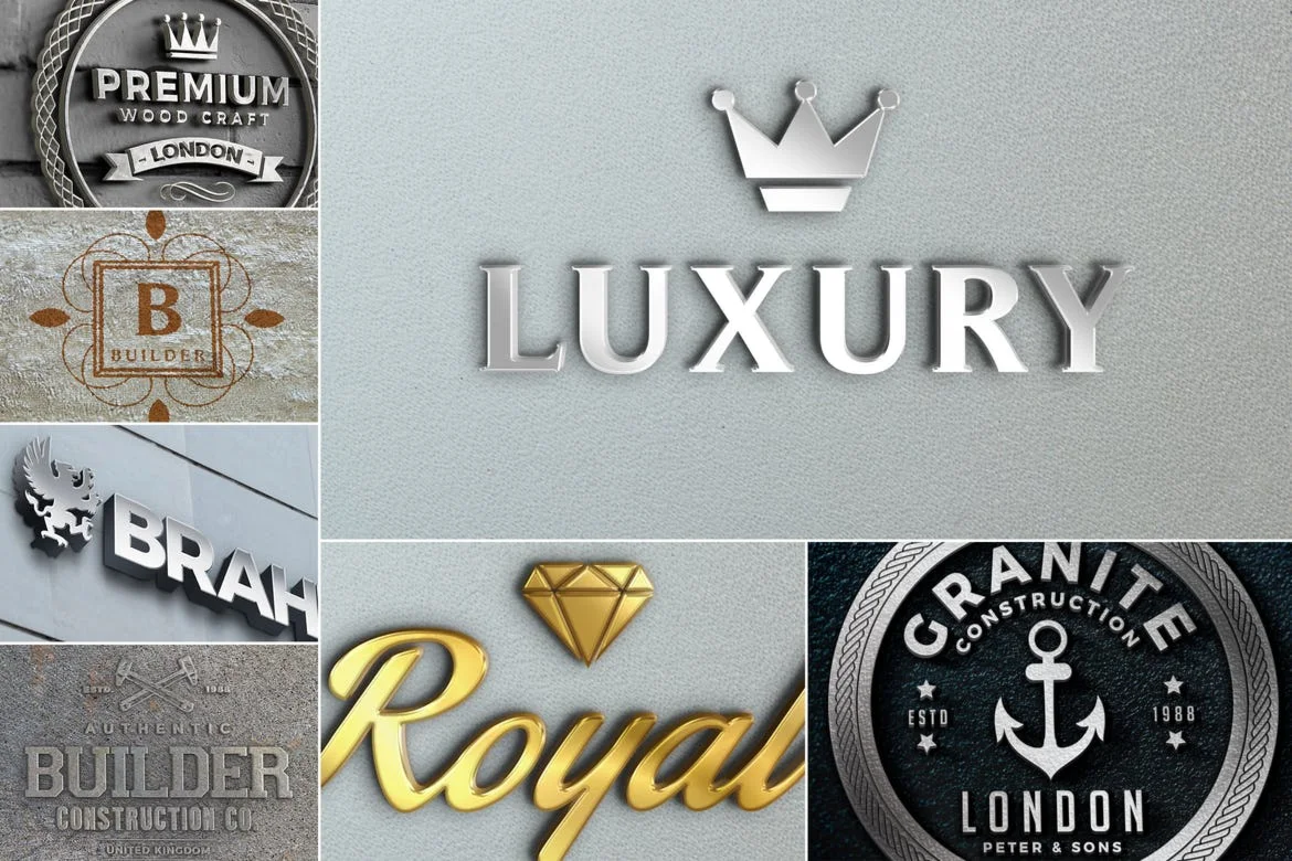 Wall Sign Logo Mockups