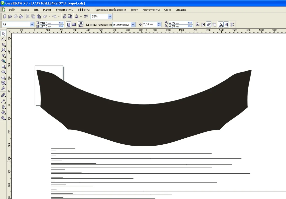 Автовыкройка защиты капота на TOYOTA CAMRY XE/XLE 2009