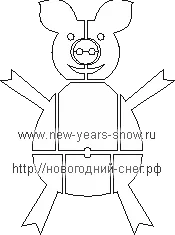 Трафарет свиньи 2 (символ 2019 года)