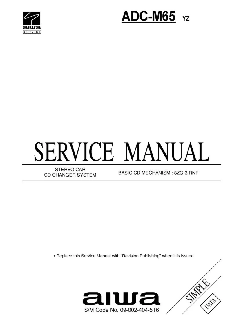 Автомобильная аудиоаппаратура SERVICE MANUAL AIWA ADCM