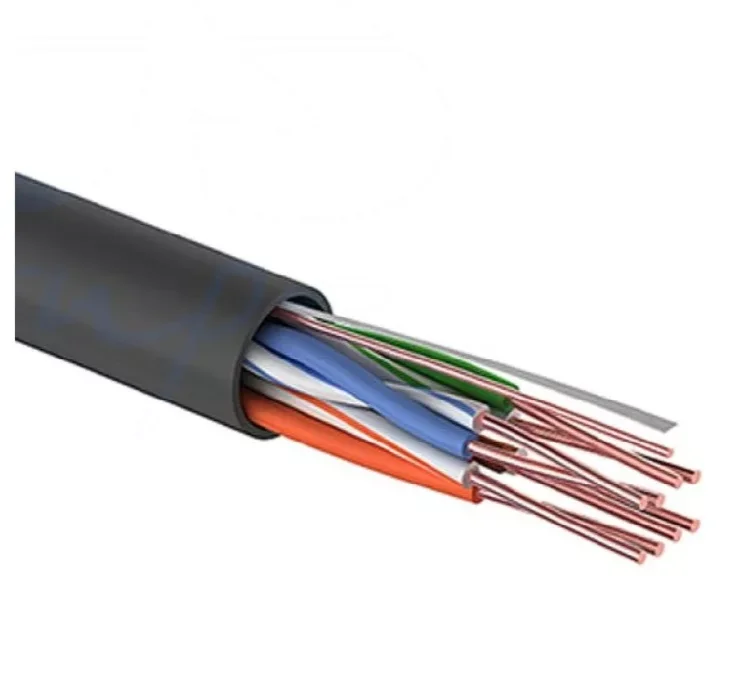 Кабель UTP 4PR 24AWG CAT5 305м. Черный внешний.