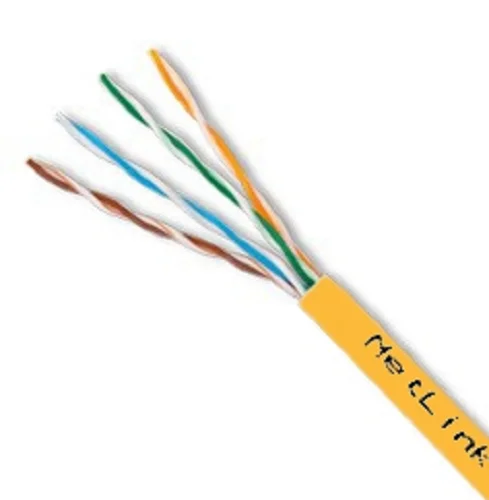 Кабель UTP 4PR 24AWG CAT5е 305м. Желтый внутренний.