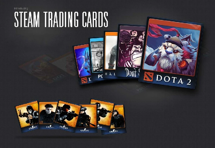 A set of cards Steam + 100 XP | Steam trading cards