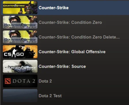 несколько игр Counter-Strike