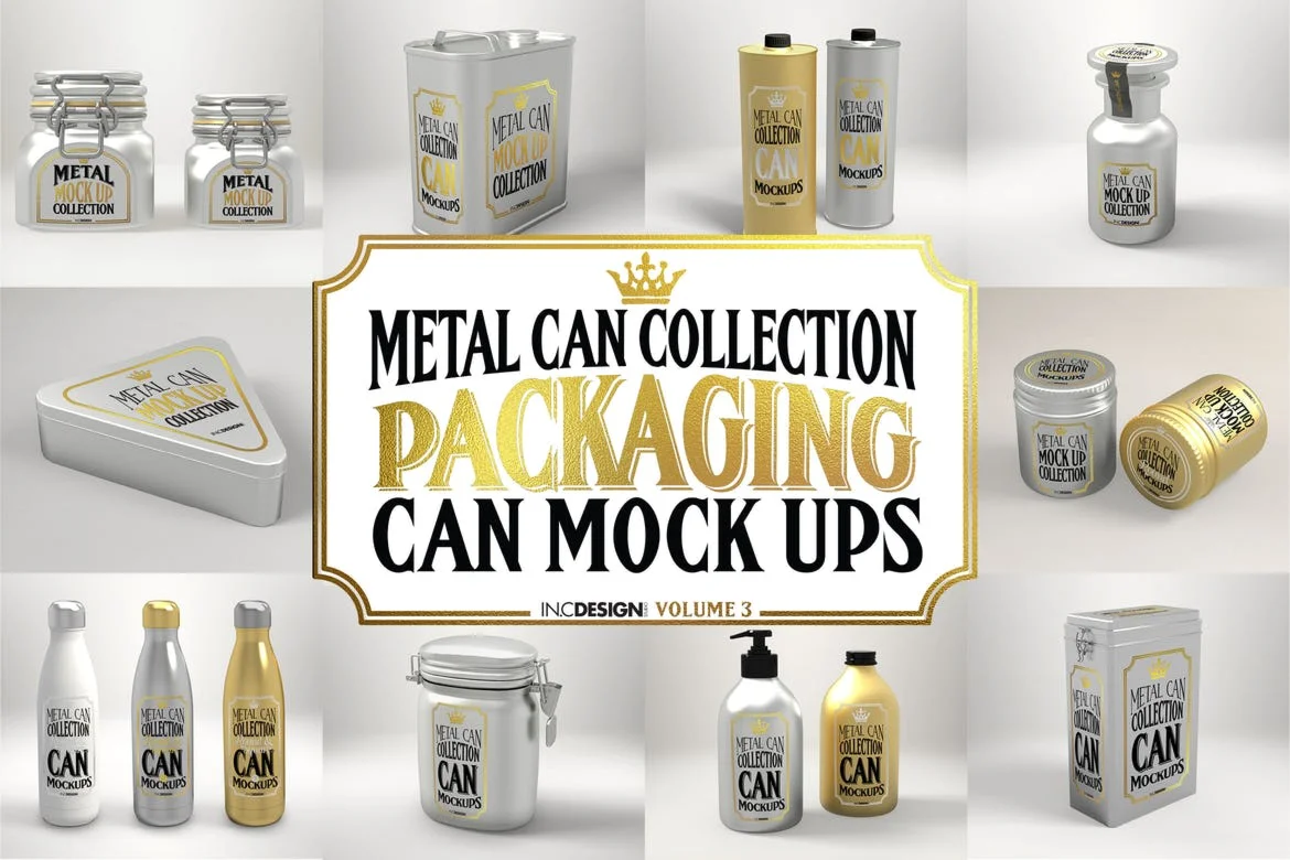 Vol. 3 Metal Can Mockup Collection
