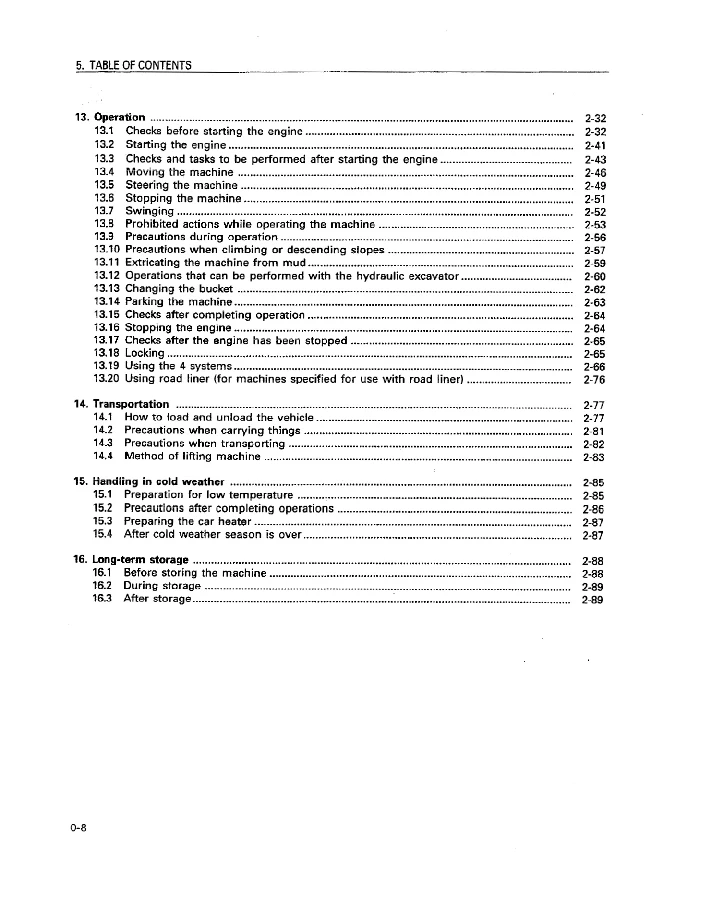 Komatsu PC128UU-1 Operation and Maintenance Manual