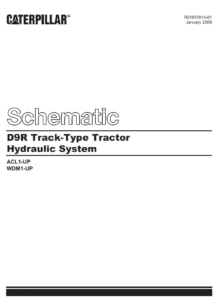 Caterpillar D9R Schematic Hydraulic System