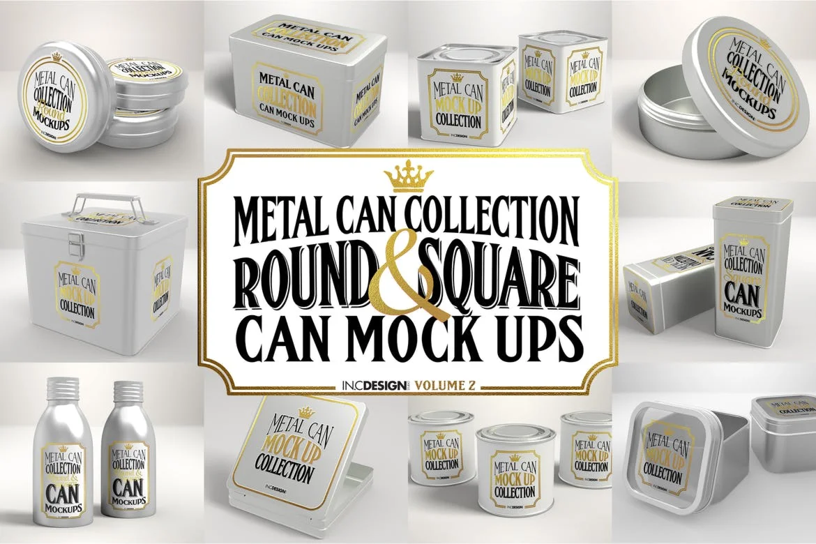 Vol. 2 Metal Can Mockup Collection