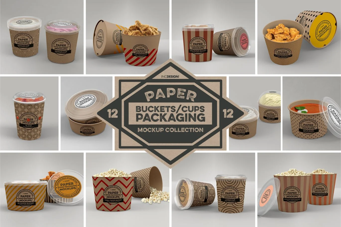 Paper Food Packaging Mockups Vol.12