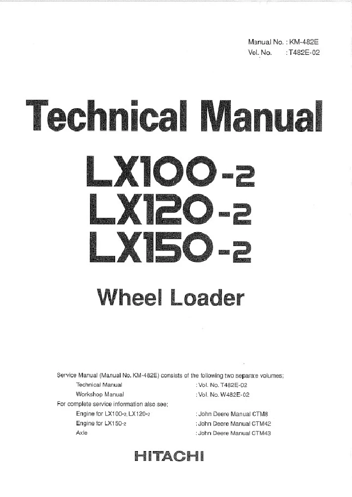 Hitachi LX100-2, 120-2, 150-2 Technical Manual