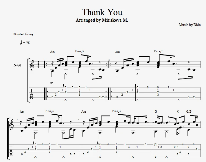 Dido - Thank You | Fingerstyle cover