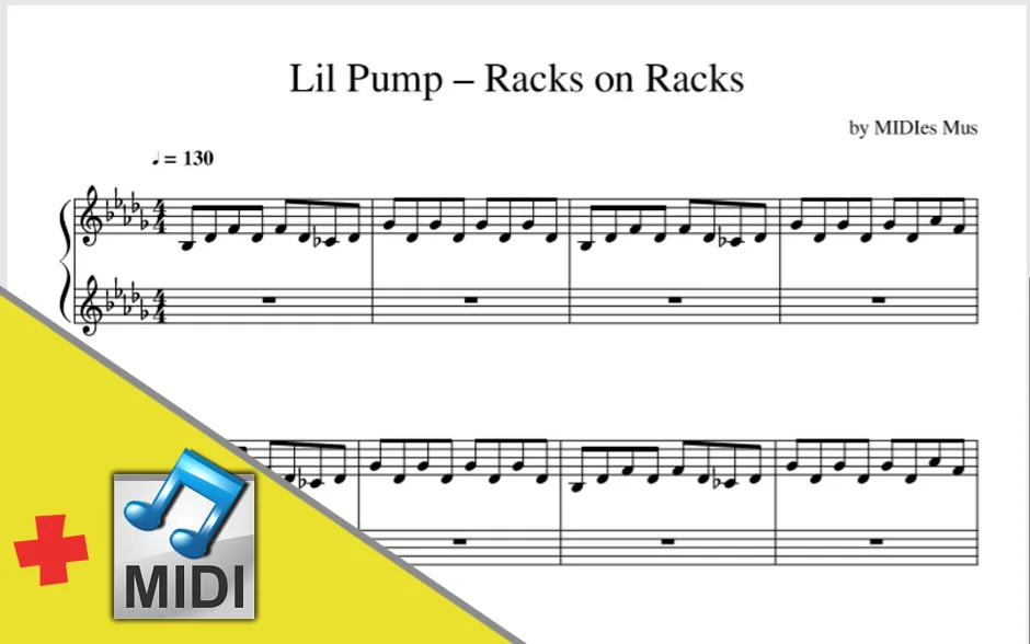 Lil Pump – Racks on Racks (ноты + midi)