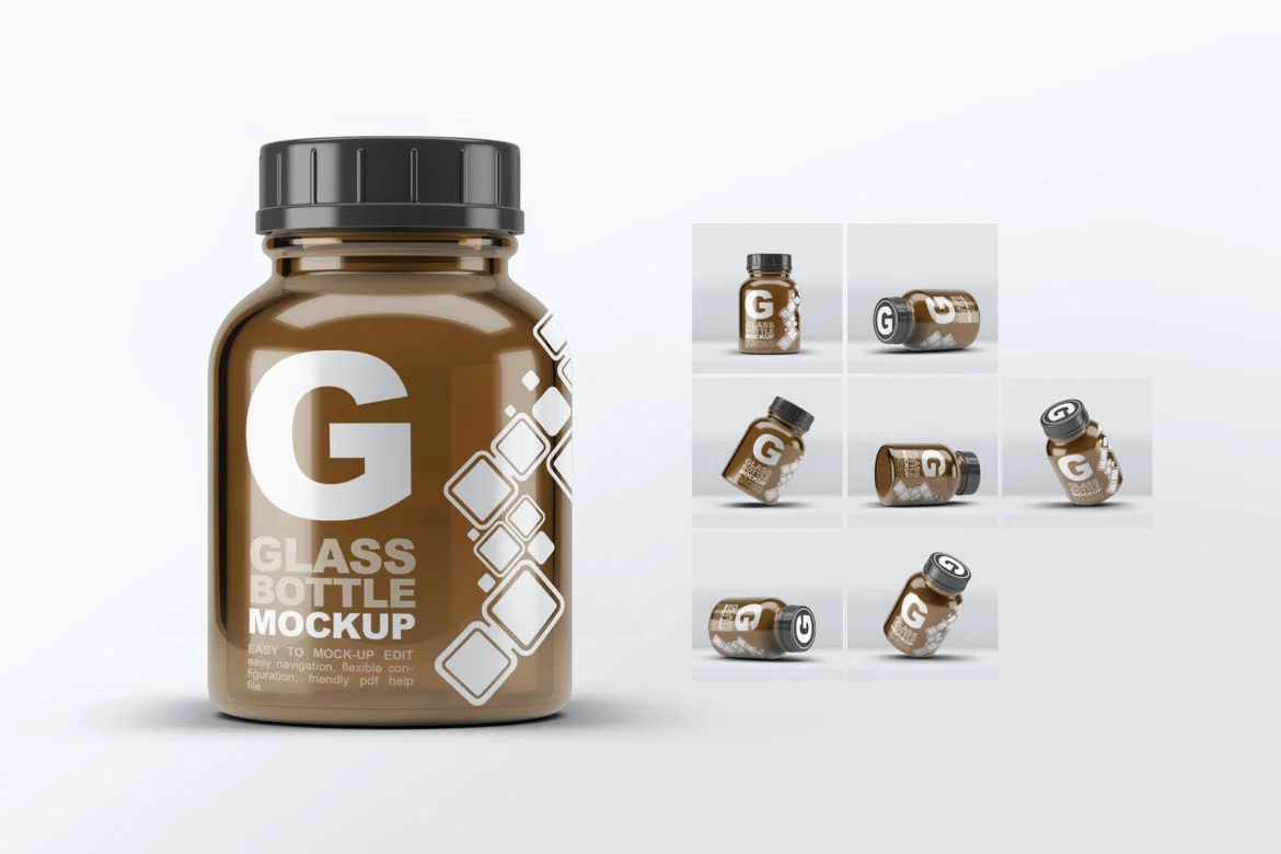 Pill Cosmetics Glass Bottle Mock-Up