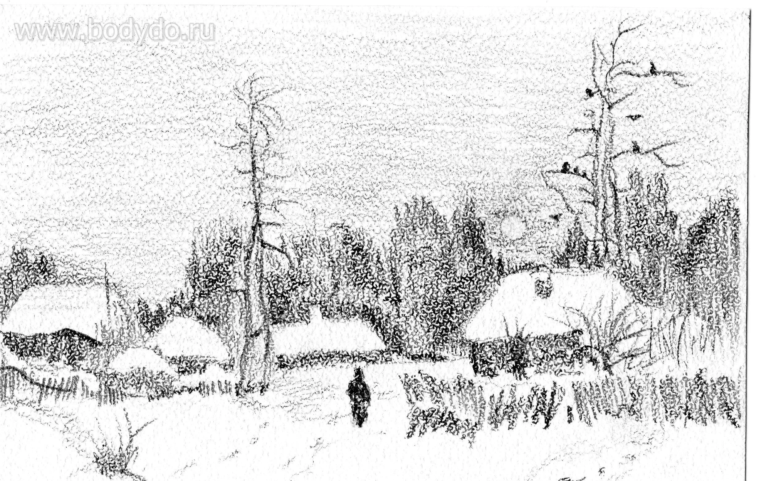 Цифровой рисунок Зима